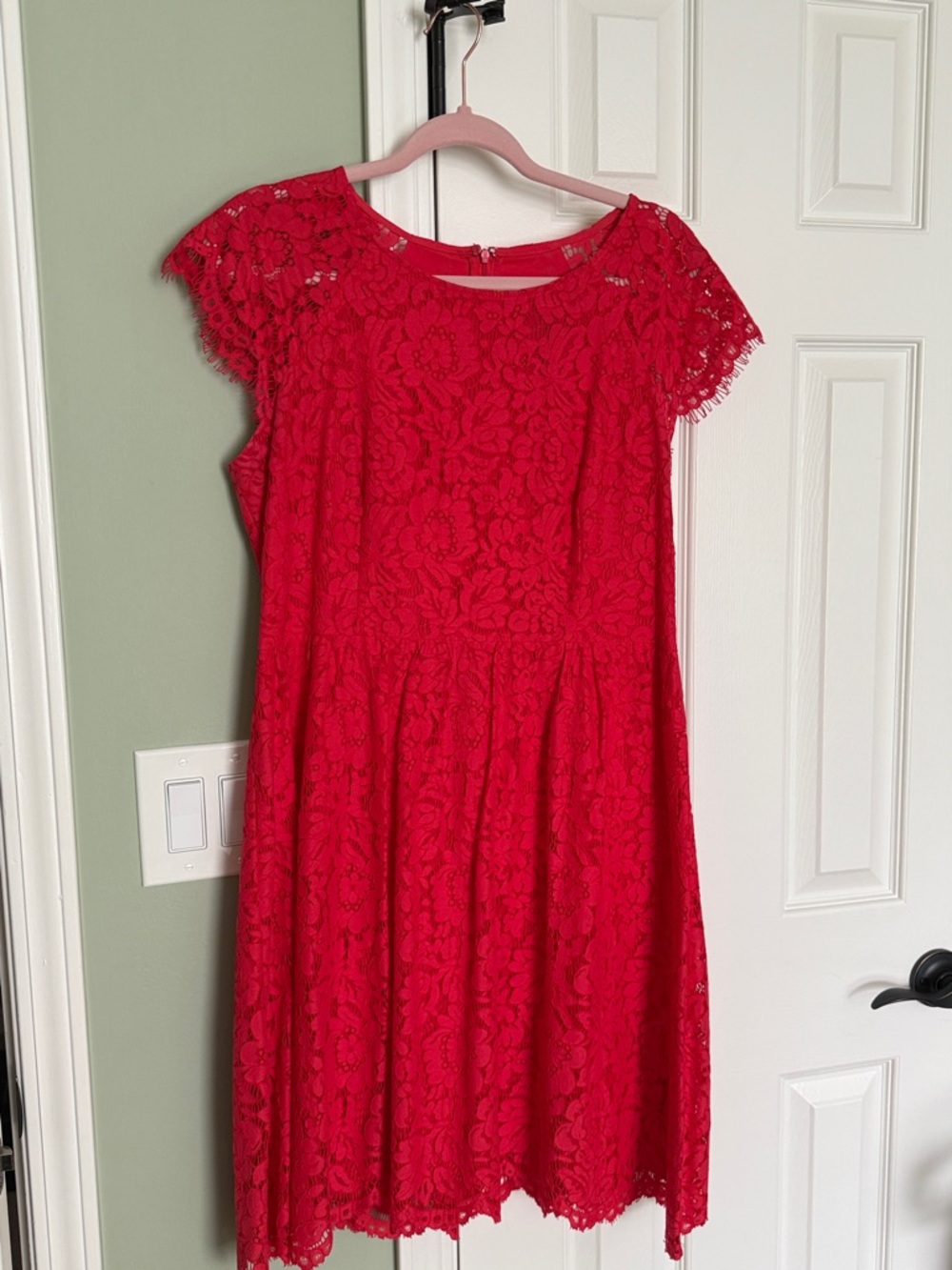 Jessica Simpson Coral Red Lace Dress